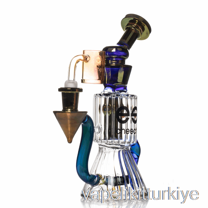 Elektronik Sigara Kalemi Vape Mate Cheech Cam Elmas Tüp Geri Dönüşümcü Dab Teçhizat Mavi